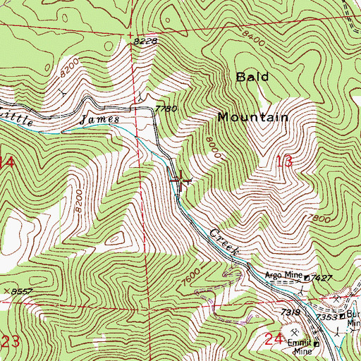 Topographic Map of Mount Pleasant Mine, CO