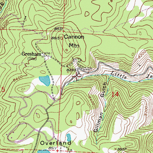 Topographic Map of Overland Mine, CO
