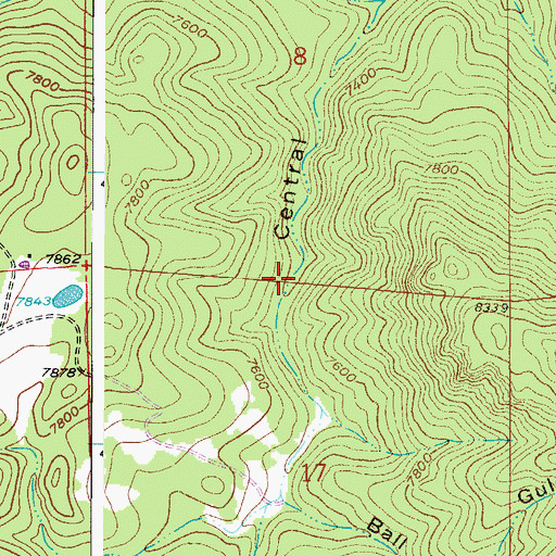 Topographic Map of Copper Blush Mine, CO