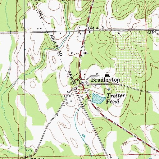 Topographic Map of Bradleyton Post Office (historical), AL