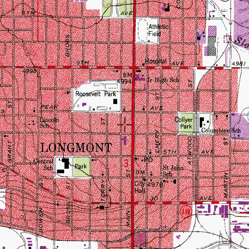 Topographic Map of Longmont Plant Pit, CO