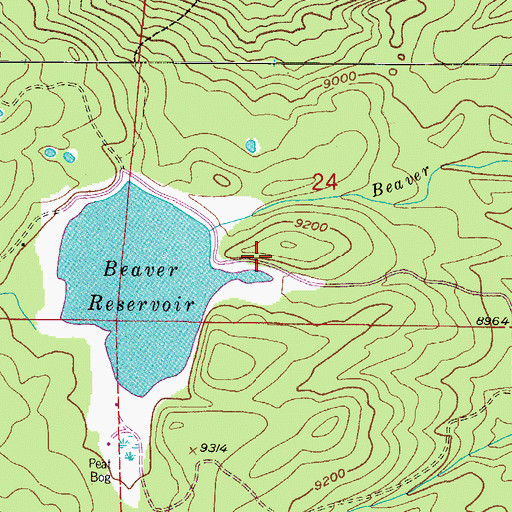 Topographic Map of Beaver Lake Mine, CO