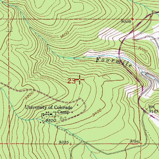 Topographic Map of Columbia Mine, CO
