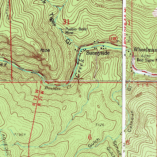 Topographic Map of Lawrence Mine, CO