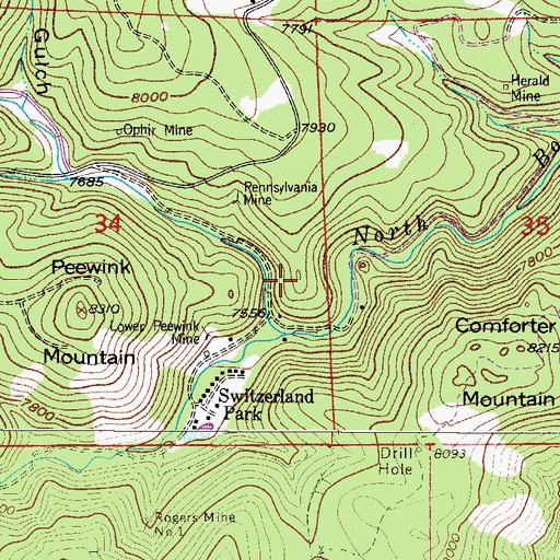 Topographic Map of Luckie Two Mine, CO
