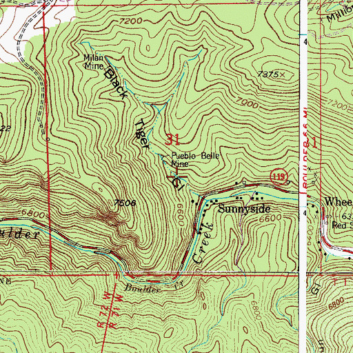 Topographic Map of Post Boy Mine, CO