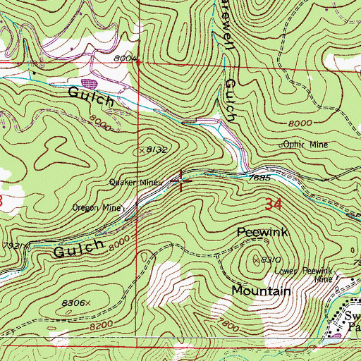 Topographic Map of Range View Mine, CO