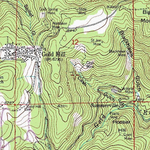 Topographic Map of Ready Cash Mine, CO