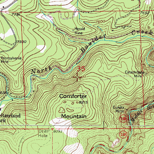 Topographic Map of Recluse Mine, CO