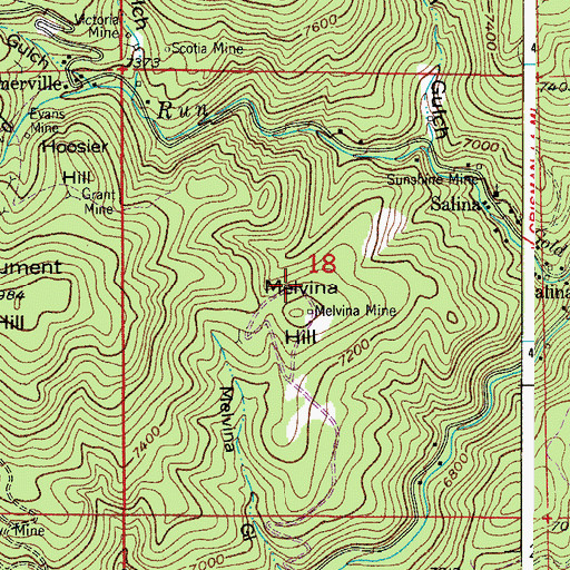 Topographic Map of Tamborine Mine, CO