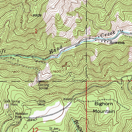 Topographic Map of Twin Vein Mine, CO