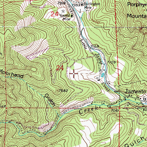 Topographic Map of Wano Mine, CO
