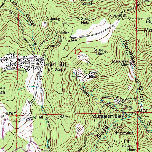 Topographic Map of Who Do Mine, CO