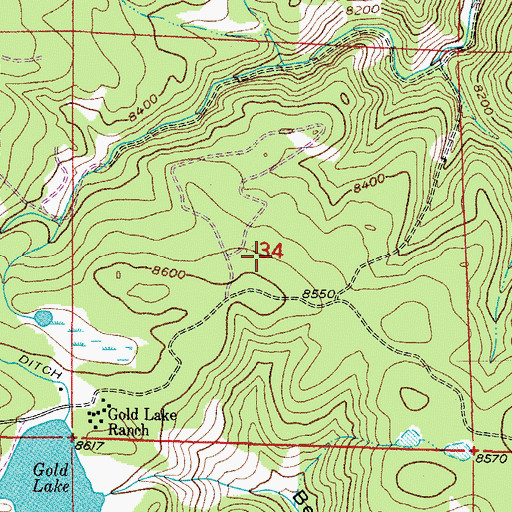 Topographic Map of Gold Lake Property Mine, CO
