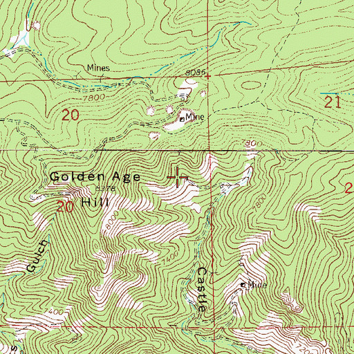 Topographic Map of Victor Mine, CO