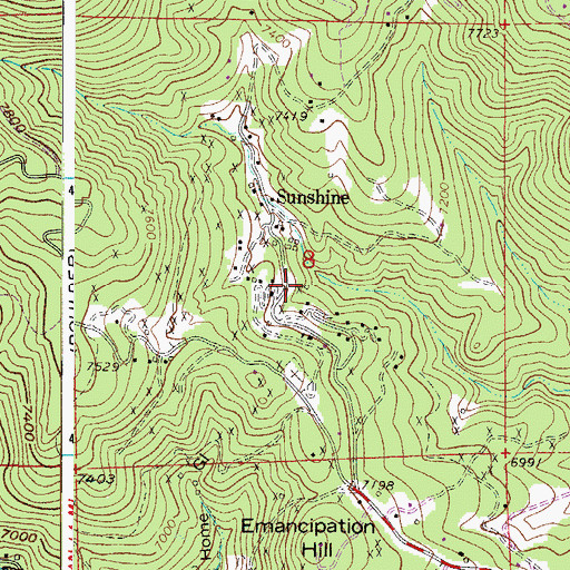 Topographic Map of Archer Mine, CO
