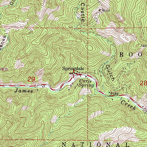 Topographic Map of Badger Mine, CO