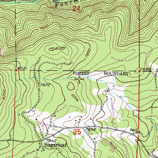 Topographic Map of Boulder Mine, CO