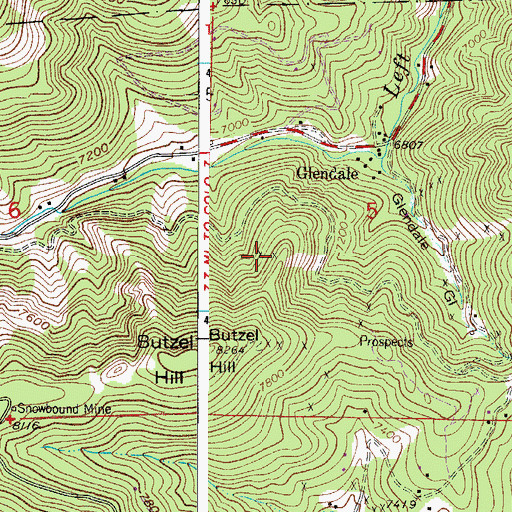 Topographic Map of Delaware Group Mine, CO