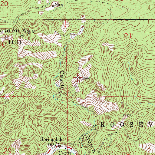 Topographic Map of Earl Mine, CO