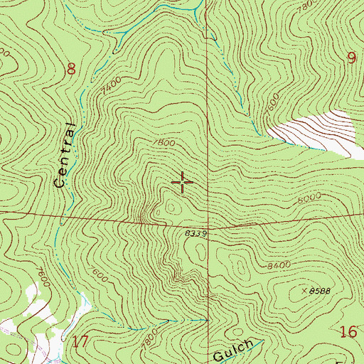 Topographic Map of Ellen Mine, CO