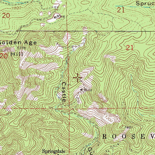 Topographic Map of Grand Central Mine, CO