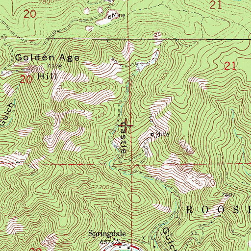 Topographic Map of Grand Union Mine, CO