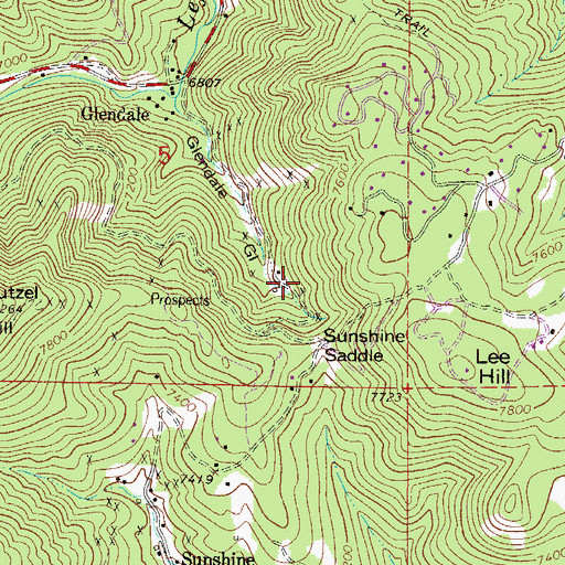 Topographic Map of Hidden Treasure Mine, CO