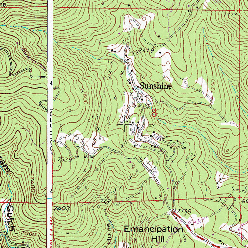 Topographic Map of Interocean Mine, CO