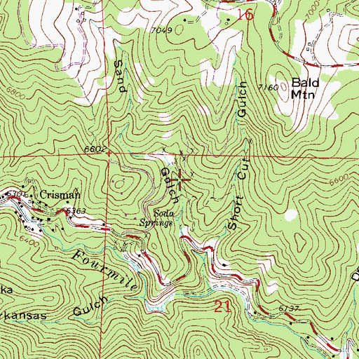 Topographic Map of Iron King Tunnel Mine, CO
