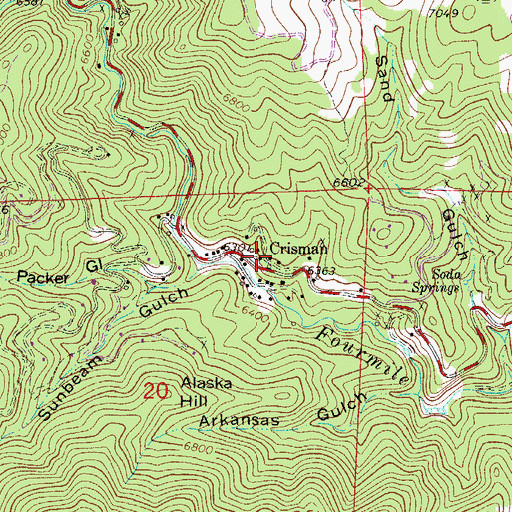 Topographic Map of Jake Witter Mine, CO
