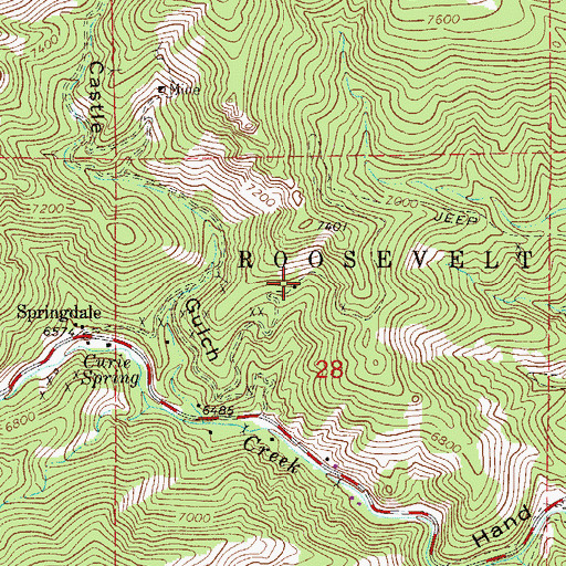 Topographic Map of King Wilhelm Mine, CO