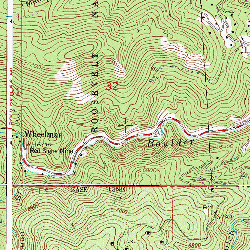 Topographic Map of Ohio Tungsten Mine, CO