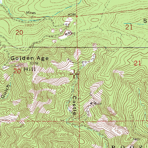 Topographic Map of Sentinel Mine, CO