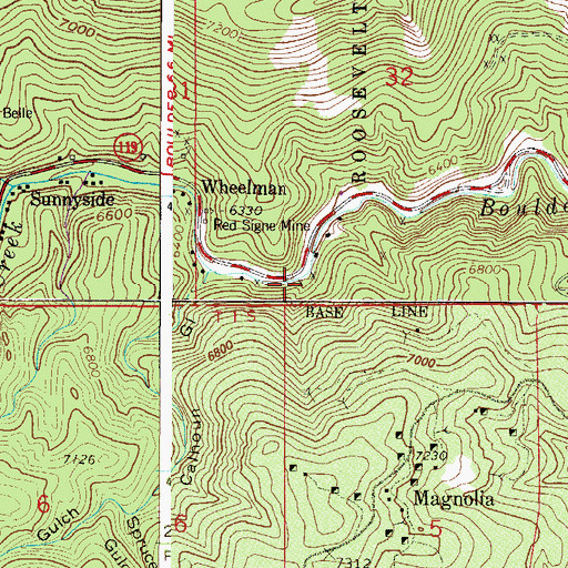Topographic Map of Sylvanite Tunnel Mine, CO