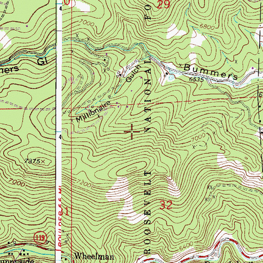 Topographic Map of Tungsten Mine, CO