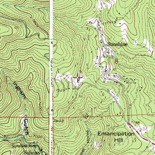Topographic Map of White Crow Mine, CO