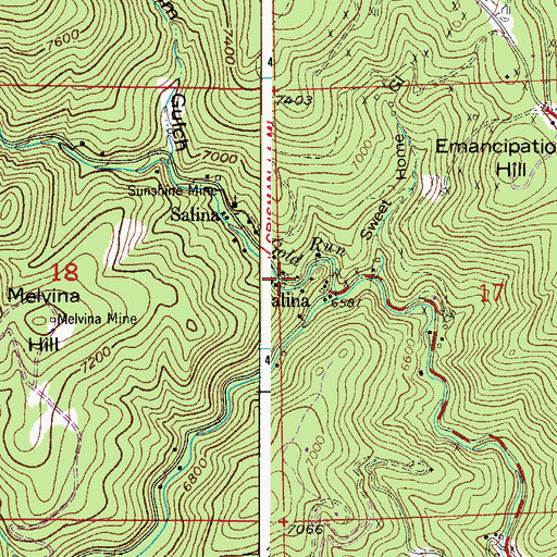 Topographic Map of Railroad Boy Group of Mines, CO