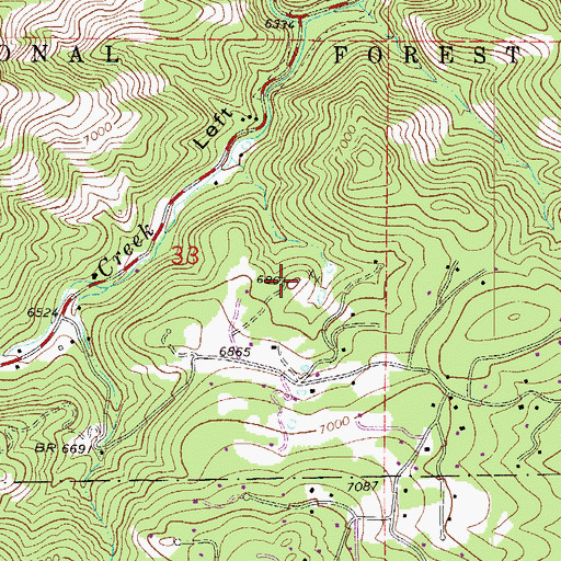 Topographic Map of Little Bonnie Mine, CO