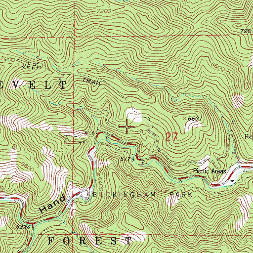 Topographic Map of Beryl Lode Claim Mine, CO