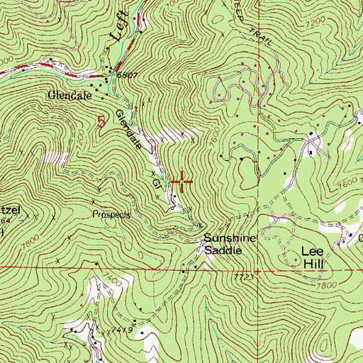Topographic Map of Beryl Number Two Claim, CO