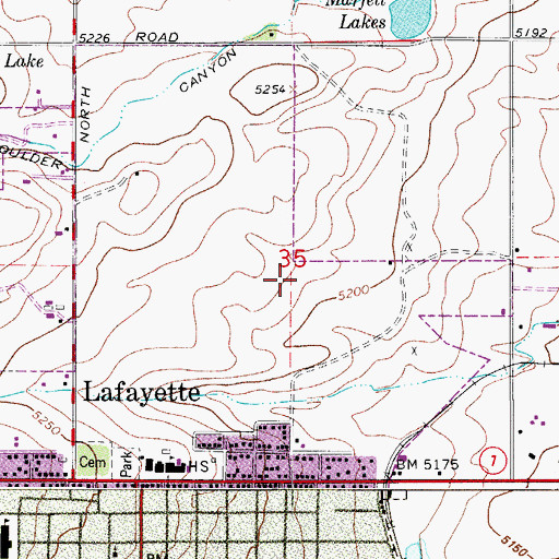 Topographic Map of Excelsior Mine, CO