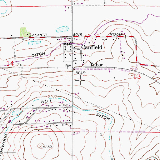 Topographic Map of Northwestern Mine, CO