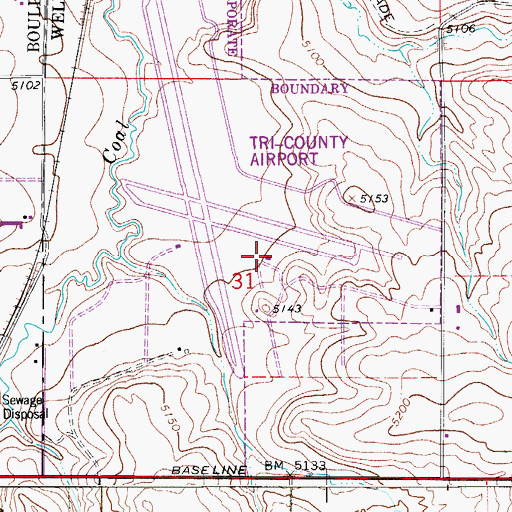 Topographic Map of Park Mine, CO