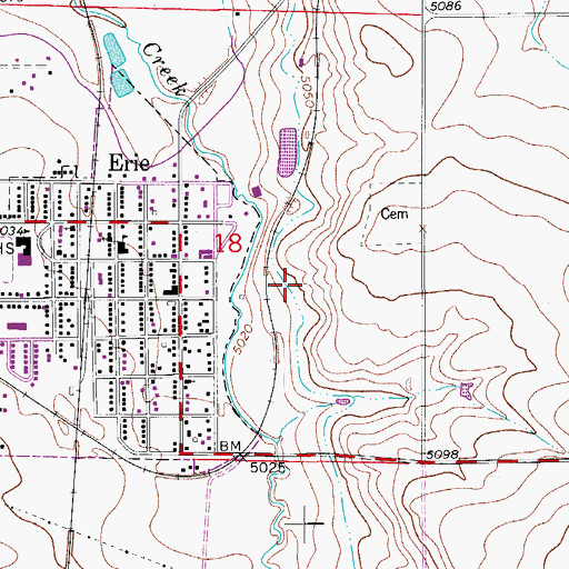 Topographic Map of Boulder Valley Mine, CO