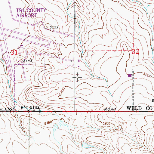 Topographic Map of Monroe Mine, CO