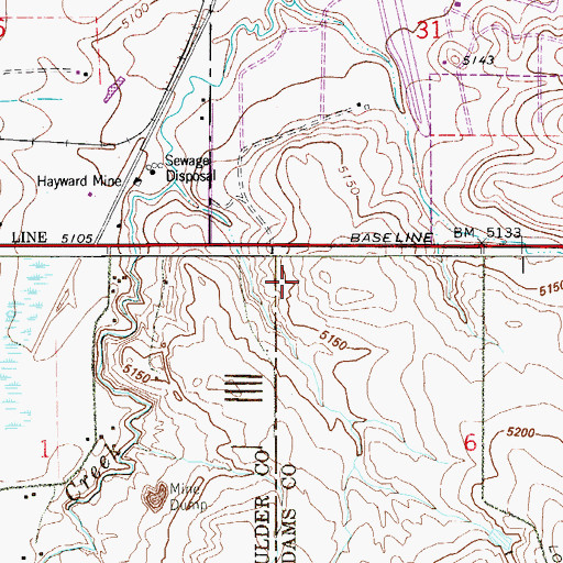 Topographic Map of Baker Pit, CO