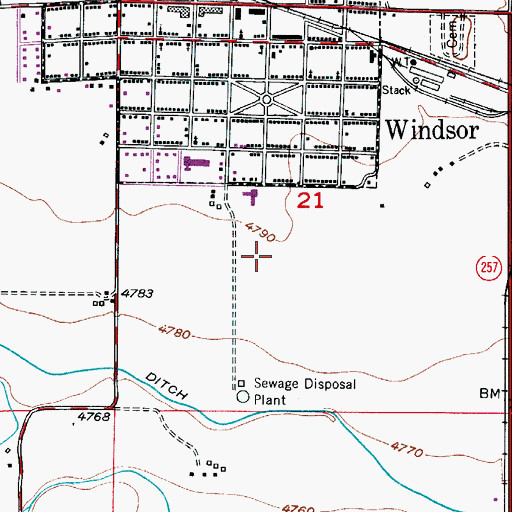 Topographic Map of Windsor Pit, CO