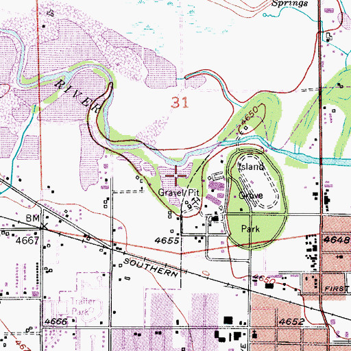 Topographic Map of Island Grove Pit, CO