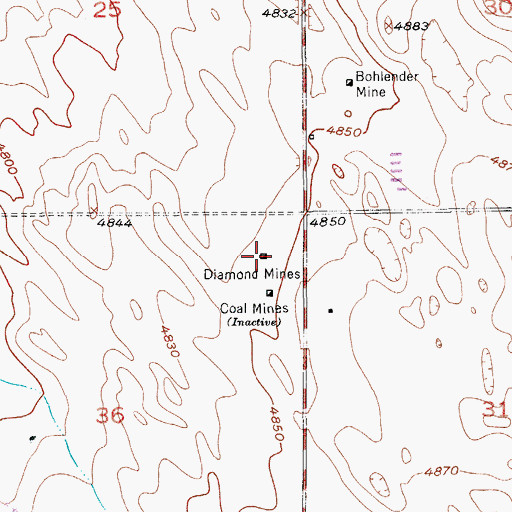Topographic Map of Diamond Mine, CO